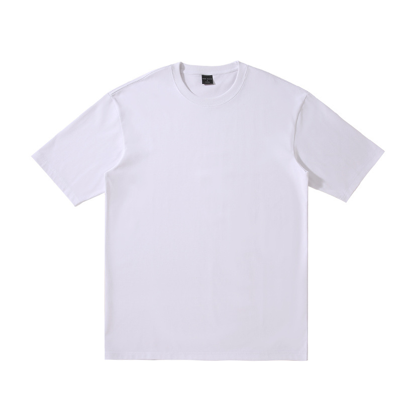 240G 65% de algodón 35% de poliéster camiseta transfronteriza hombro caída camiseta de hombre de manga corta suelta marca de moda personalizada