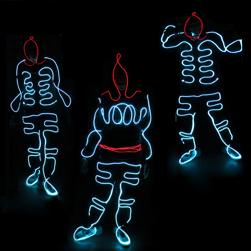 Nuevo baile principal fluorescente danza rendimiento ropa EL ropa luminosa empresa Reunión Anual etapa rendimiento Accesorios luminosos