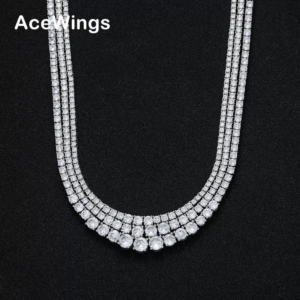 渐变大小锆石网球项链 新款ins潮流个性链嘻哈欧美多尺寸男女项饰