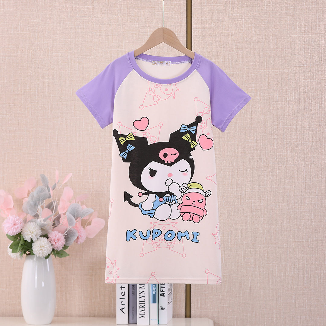 Pijama infantil princesa viento de verano nuevo pijama de niñas manga corta jade Gui vestido de dibujos animados ropa para el hogar