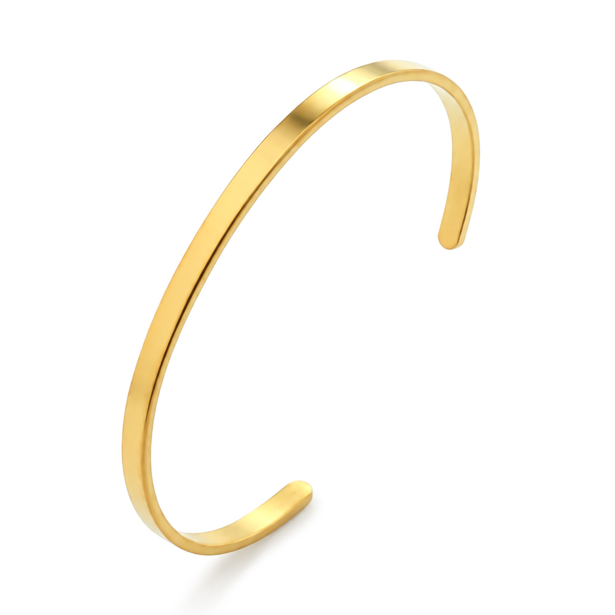 Pulseras de pareja populares europeas y americanas, joyería de metal con superficie lisa, magnética, ajustable y de extremo abierto para hombres y mujeres.