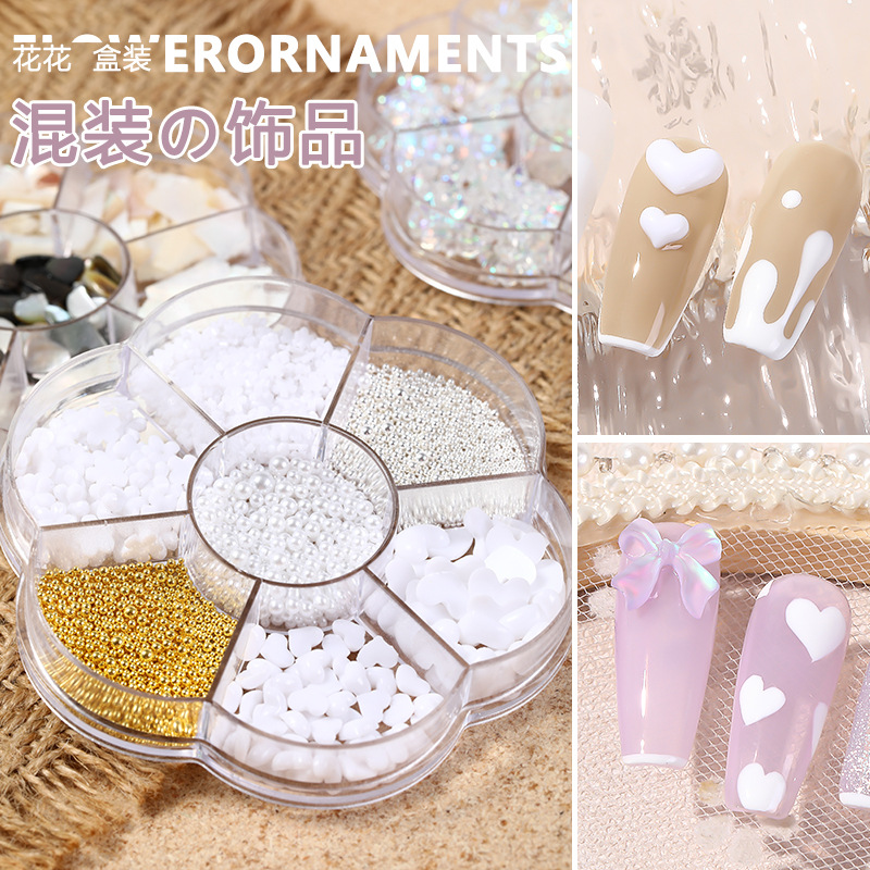 New models Mix and match Nail enhancement Jewelry Network Aurora butterfly Little Bear Mixed pack box-packed Japanese nail Decorative drill Accessories