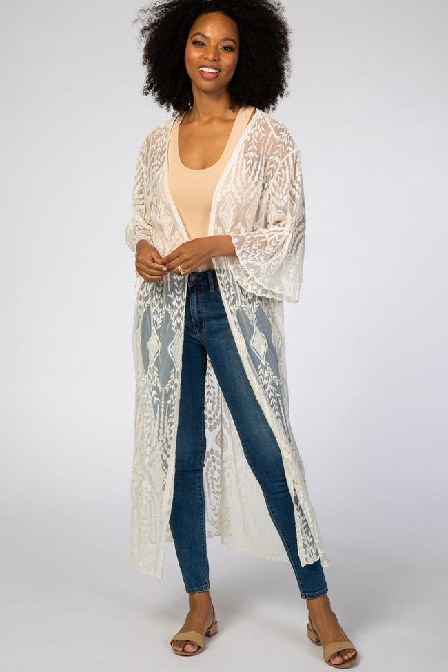147g Weight White Color Wholesale Sexy Lace Long Cardigan Bikini Blouse Nihaojewelry 无