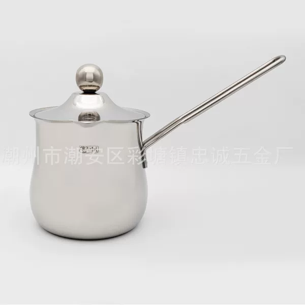 Wholesale long handle stainless steel thickened coffee cup flower milk cup Turkey coffee pot coffee tools