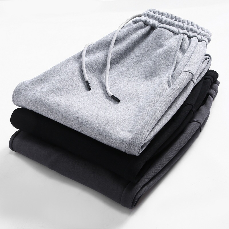 2024 Winter New Cotton Sweatpants Loose Leg-toe Sports Pants Men and Women Students Couple's Wide-tube Casual Pants