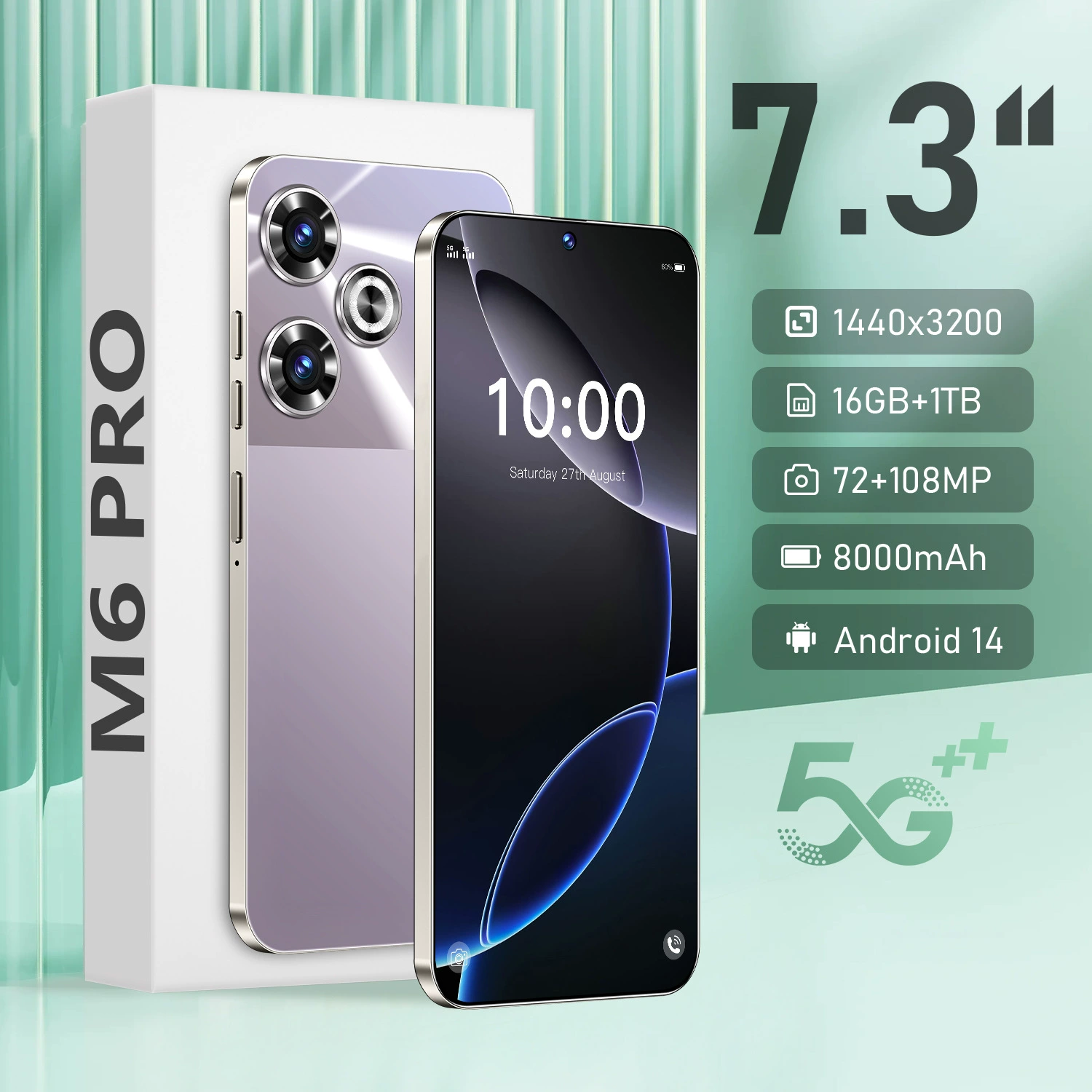 Умные часы, мобильный телефон, ( торговля), Android, 7.3 дюйма, широкий экран