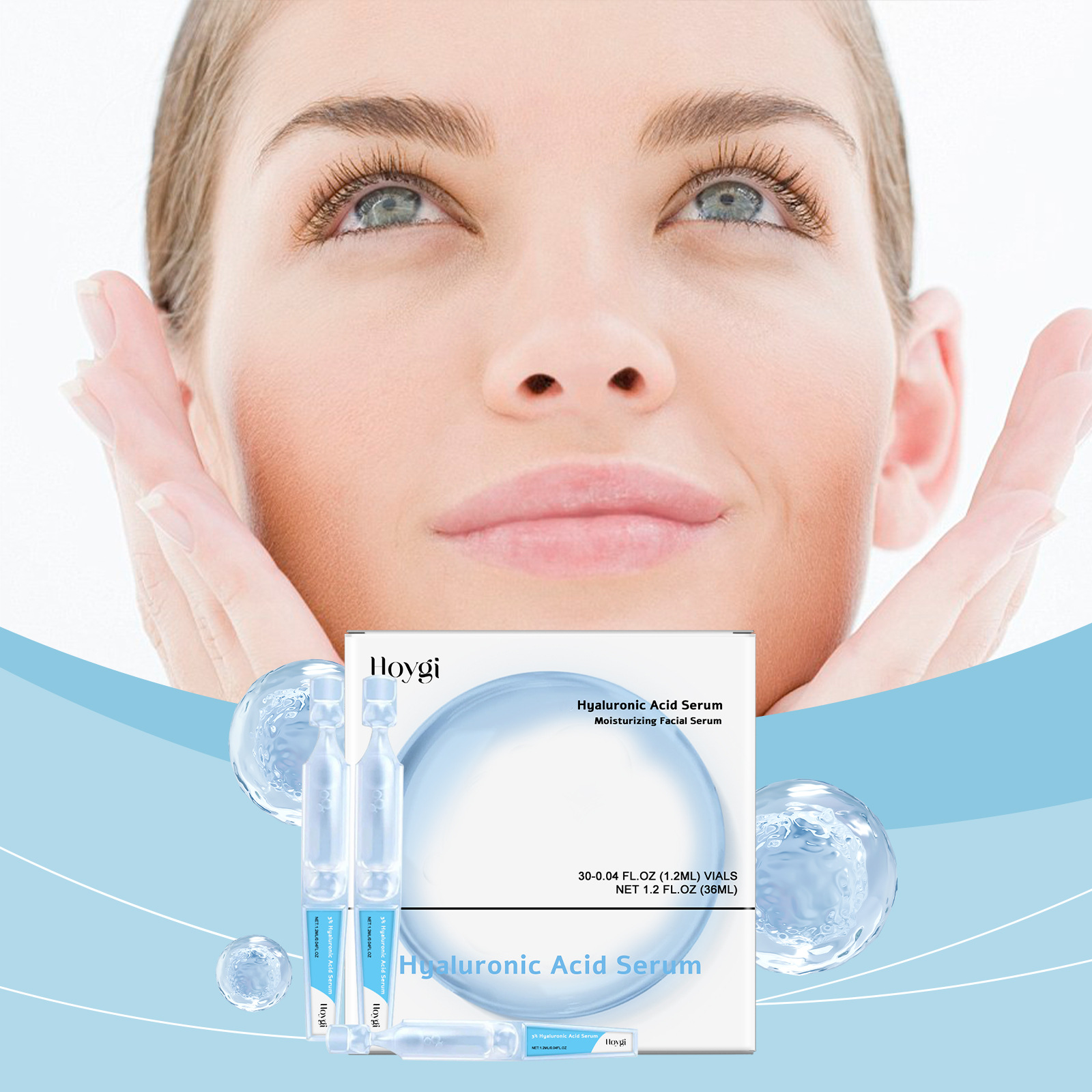 Hoygi Hyaluronic Moisturizing Liquid Cares for Delicate Facial Skin, Moisturizes and Adds Radiance, Gentle and Soothing Moisturizing Liquid