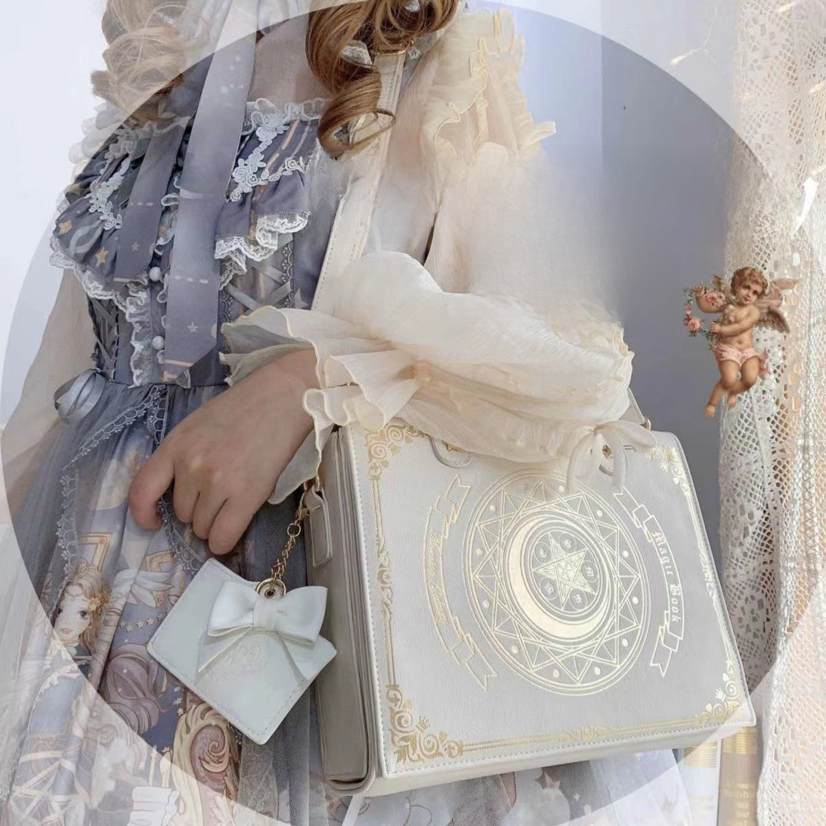 2022 New lolita bag original design star and moon magic book diagonal shoulder flip women's sweet and elegant_voghion.com