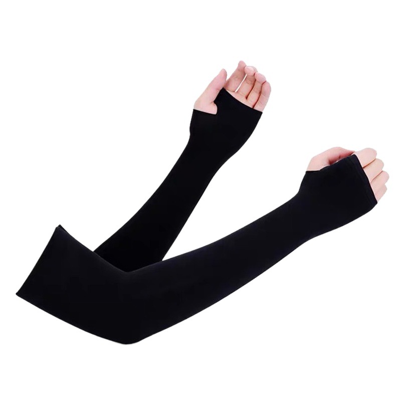 Long Sun Protection Ice Sleeves Wholesale Nylon Simple Plus Size Ice Silk Sleeves Unisex Short Sleeves Solid Color Custom