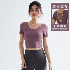 运动上衣女夏季薄款T恤大码胖mm跑步外穿透气修身普拉提健身短袖