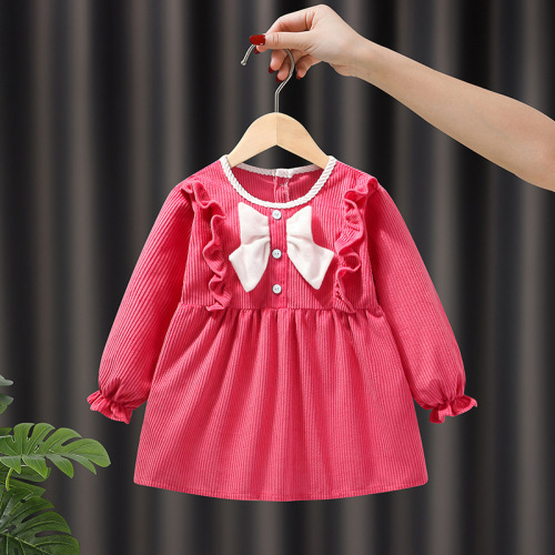 Children's Apron Eating Bib Fall and Winter Stylish Cute Girls Baby Cover Coat Waterproof Stainproof Corduroy Baby Protection Clothing