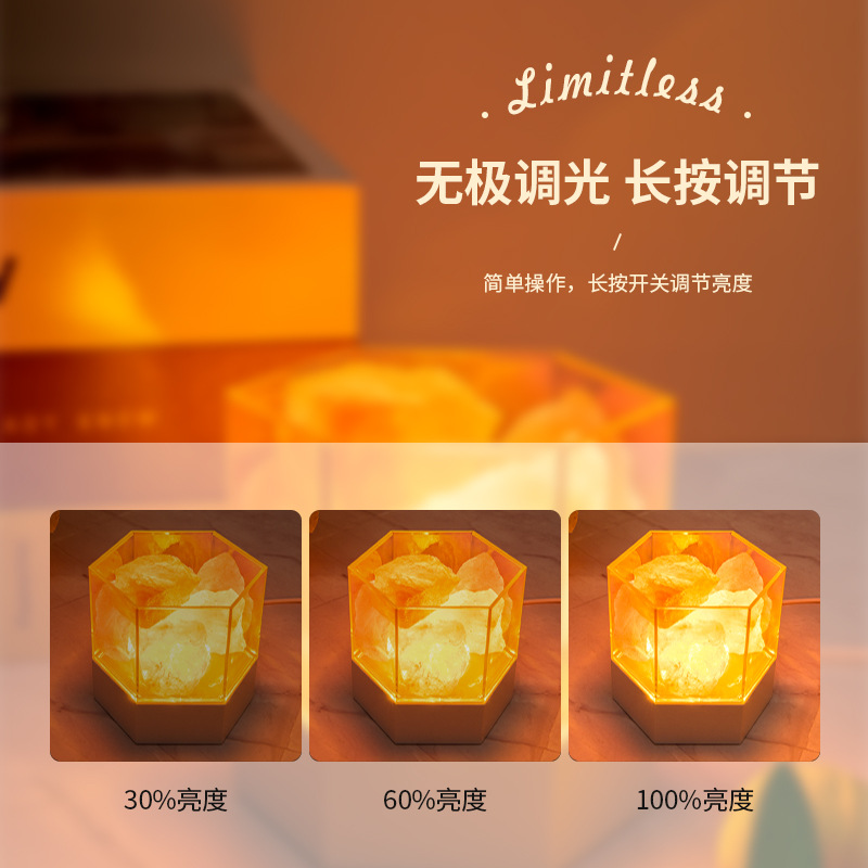 Lámpara de piedra de sal transfronteriza dormitorio de las niñas luz de noche Internet celebridad cabecera lámpara repelente de mosquitos atmósfera Regalo de Cumpleaños creativo traje de aromaterapia