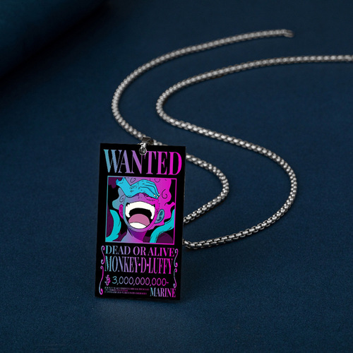 Roadmap 3 Billion Bounties Poster for the Pirate King, One Piece, Sun God Nikka, Colorful Printing, Stainless Steel Necklace Tag