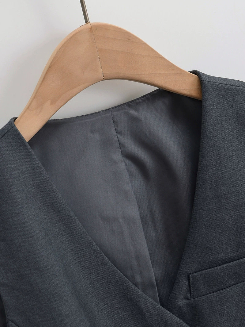 Vest sleevless, jacket, autumn, city style, European style, V-neckline