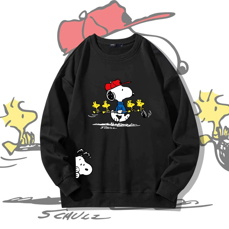 Толстовка с круглым вырезом Snoopy свободная длинный рукав
