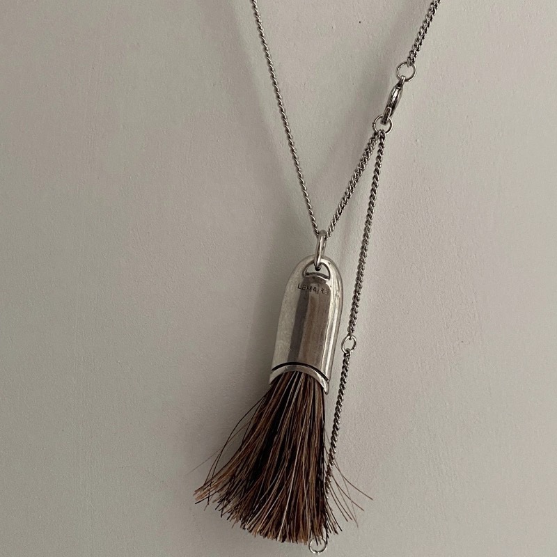 고대 실버 + 브라운 말털 목걸이