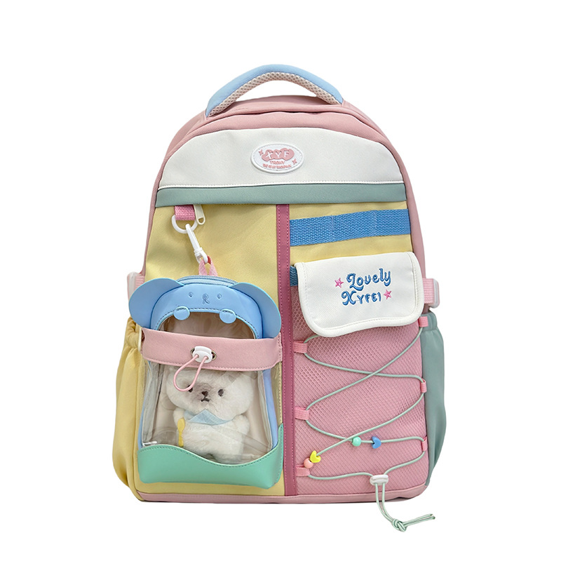 Mochila escolar japonesa hermosa bolsas de dolor de estudiantes de alto valor de la moda dulce mochila de la escuela secundaria color contrastante mochila universitaria