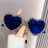 Lens, fashionable sunglasses heart-shaped, cat's eye, gradient