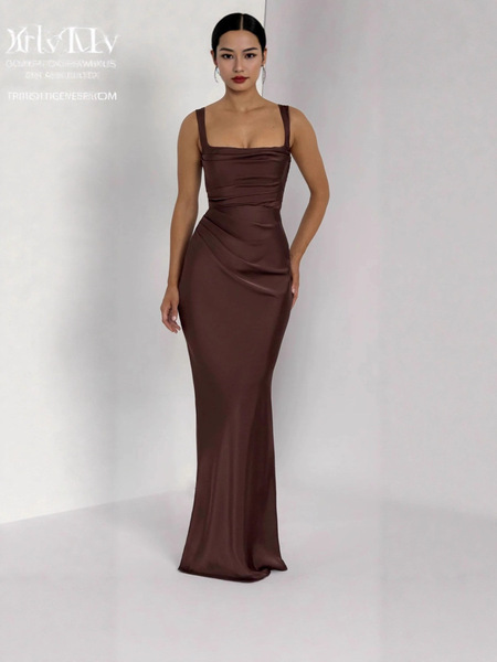 sexy solid color fitted dress sleevless