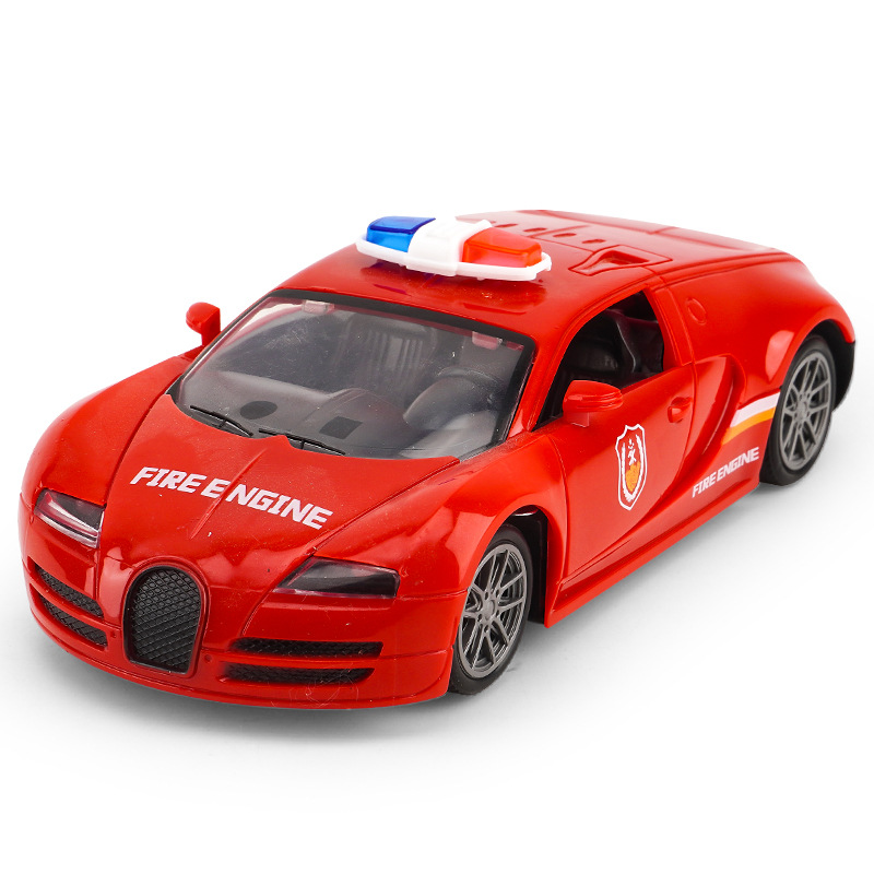 Juguete de doble puerta de simulación para niños modelo de coche inercial coche de luz y sonido coche de policía de bomberos juguetes para niños