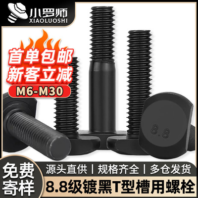 T型螺丝8.8级GB37压板螺丝高强度发黑T形槽用螺栓M8M10M12M30M36