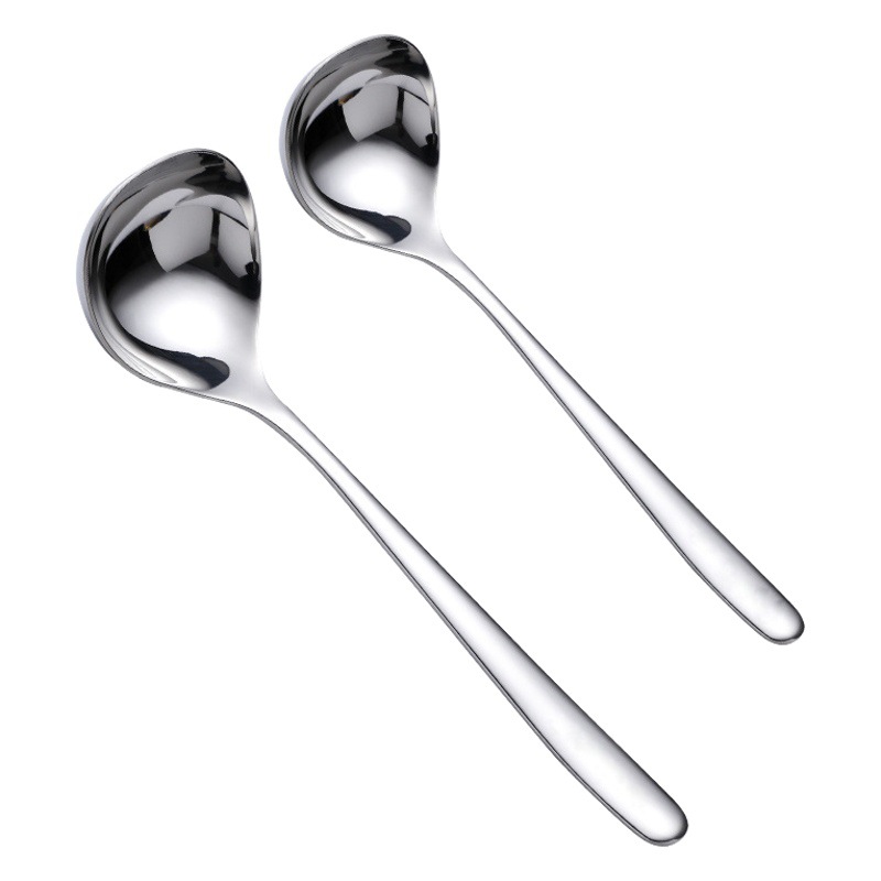 304 RED DE ACERO INOXIDABLE cuchara de sopa roja mango largo estilo coreano cuchara de cabeza grande engrosada olla caliente cuchara de sopa Hotel plato público cuchara