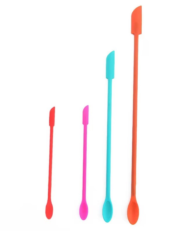 Nuevos cosméticos primicia productos de cuidado de la piel mini silicona de doble cabeza pequeña punta raspador mantequilla mermelada raspador conjunto de 3 piezas