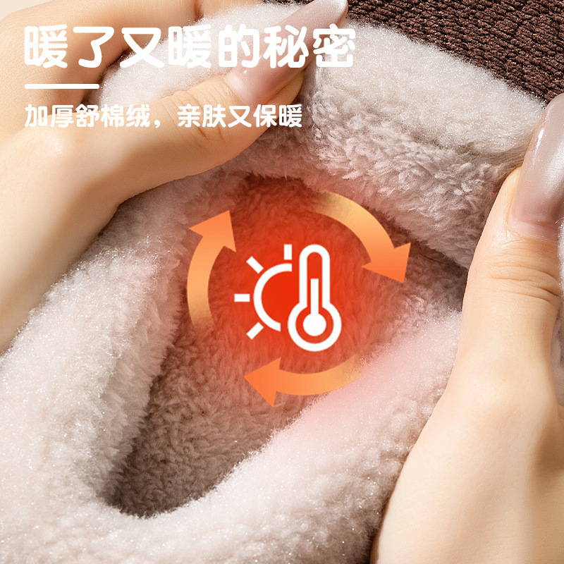 老人防滑棉拖鞋男女秋冬季2025新款室内家居厚底防臭保暖拖鞋男女|undefined