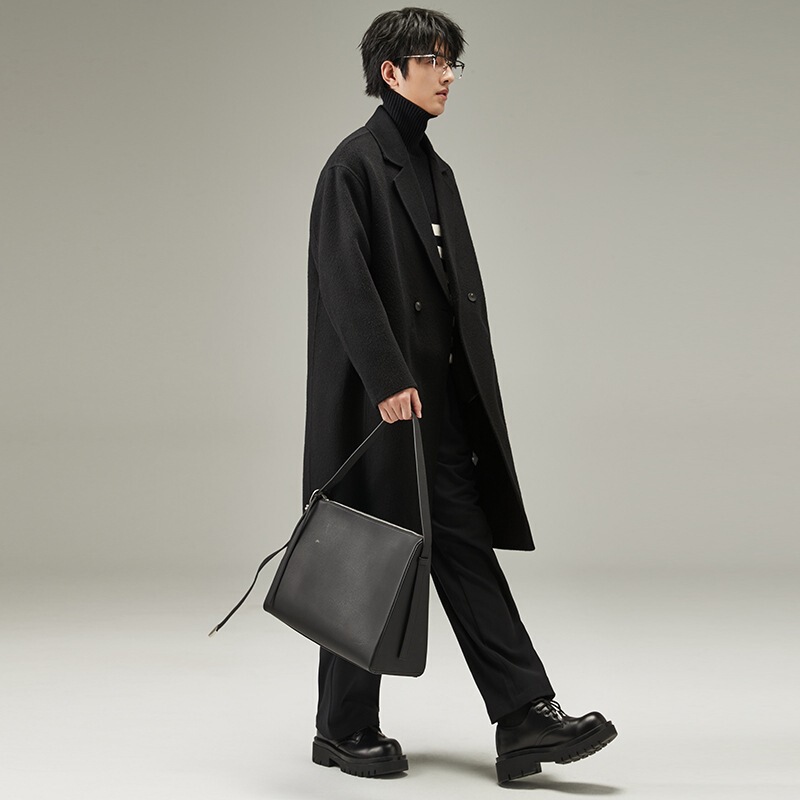 New Wool Double-Sided Woolen Outwear Men's Liner Filled with 90 White Duck down Jacket