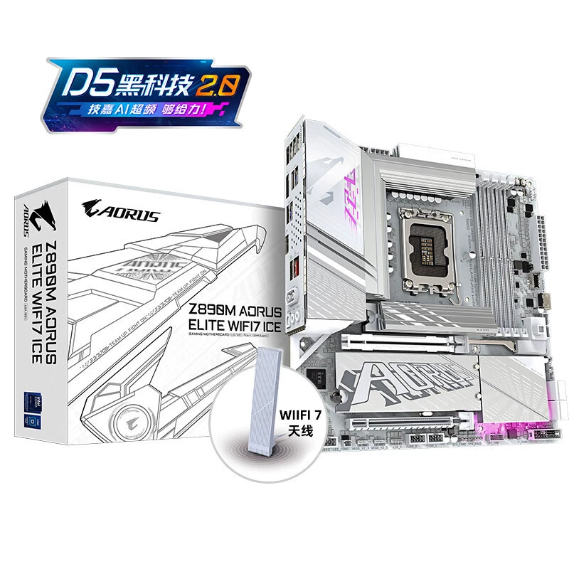 Материнская плата (Gigabyte) Z890M AORUS ELITE WIFI7 ICE DDR5 — mATX, Wi‑Fi 7, поддержка LGA