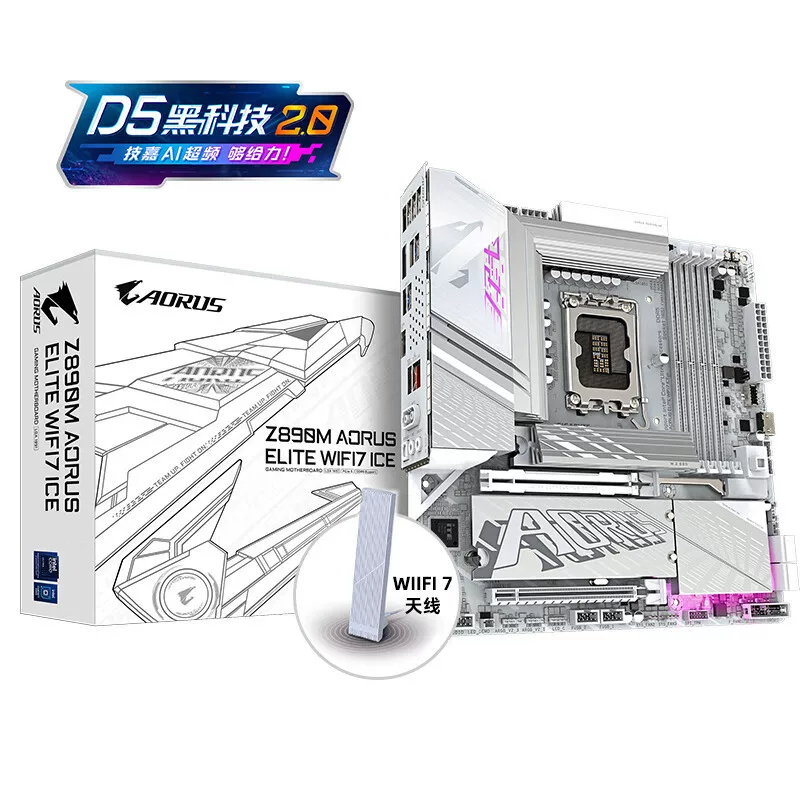 Материнская плата (Gigabyte) Z890M AORUS ELITE WIFI7 ICE DDR5 — mATX, Wi‑Fi 7, поддержка LGA