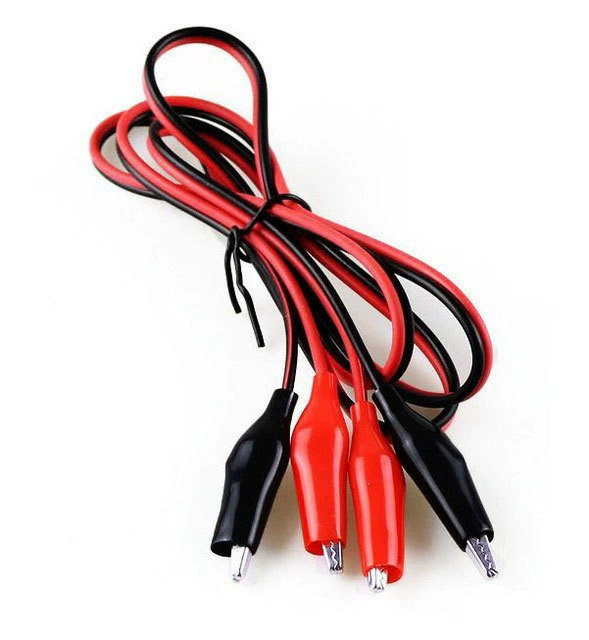 Double-ended crocodile clip line, test line/wired crocodile clip, 2 lines, 4 clips, total length with clips 1 meter
