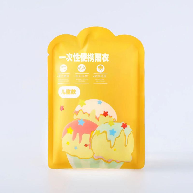 子供用使い捨てレインコート厚手徒歩アウトドアラフティングポータブル防水学生カードレインコートフード付きロープ付きポンチョ|undefined