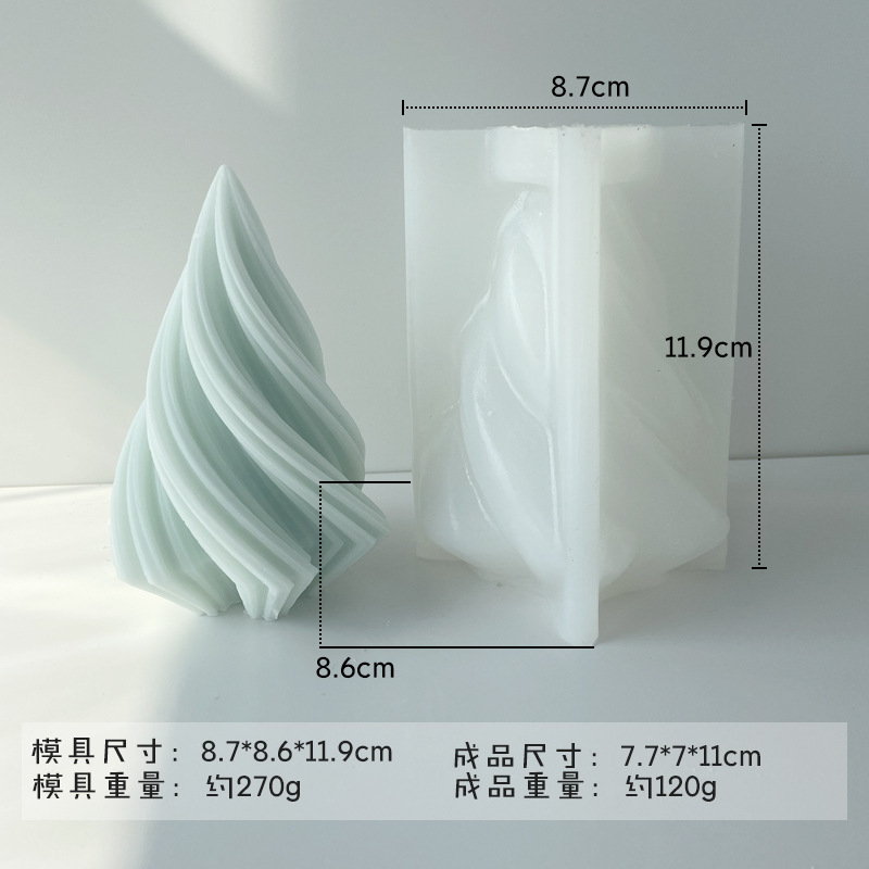 INS espiral triángulo cono aromaterapia vela molde de silicona DIY yeso hecho a mano decoración fragante piedra herramienta de molienda