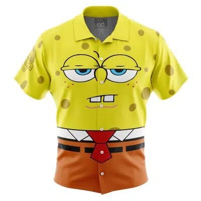 Cross-Border Hot-Selling Hawaiian Anime Ip Spongebob Squarepants Men's 3D Digital Print Short-Sleeve Shirt Factory Direct Sale Cross-Border Hot-Selling Hawaiian Anime Ip Spongebob Squarepants Men's 3D Digital Print Short-Sleeve Shirt Factory Direct Sale