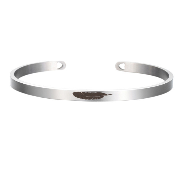 Fashion C Shape Titanium Steel Plating Bangle display picture 11