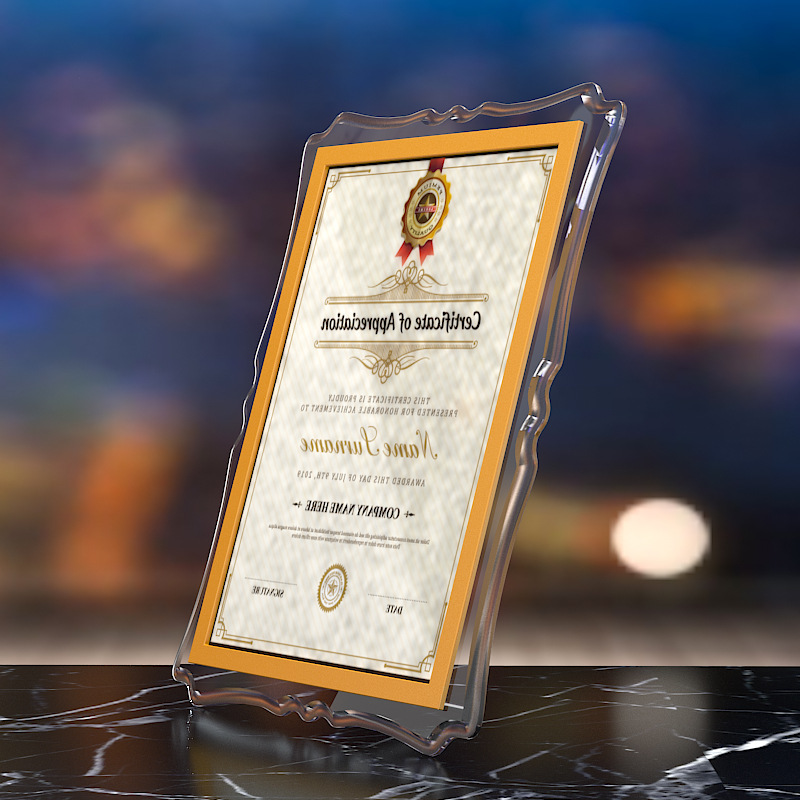 Certificate Frame \a4 Authorized Plaque Photo Frame Platform Award Display Gold and Silver Mounted Transparent Lace Creative Honor