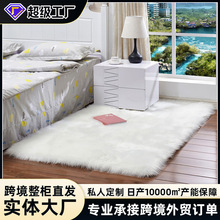 跨境欧美热卖地毯卧室客厅床边地垫家用仿皮草毛绒地毯耐脏易打理