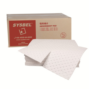 Sysbel Oil-Absorbing Adsorption Cotton Sheet Polypropylene Material 50*40cm 100 Pieces/Box Op0001W