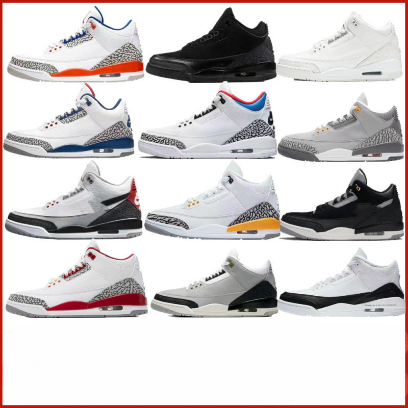 Putian Shoe Factory Cross-Border Aj3 White Cement Hiroshi Fujiwara Black Warrior White Cat Red Bird Jo3 Men's and Women's Basketball