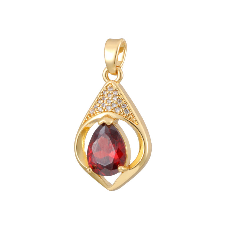 Joyas transfronterizas colgante de rubí esmeralda ligero de lujo accesorios de acero de titanio collar no decolor cadena clavícula