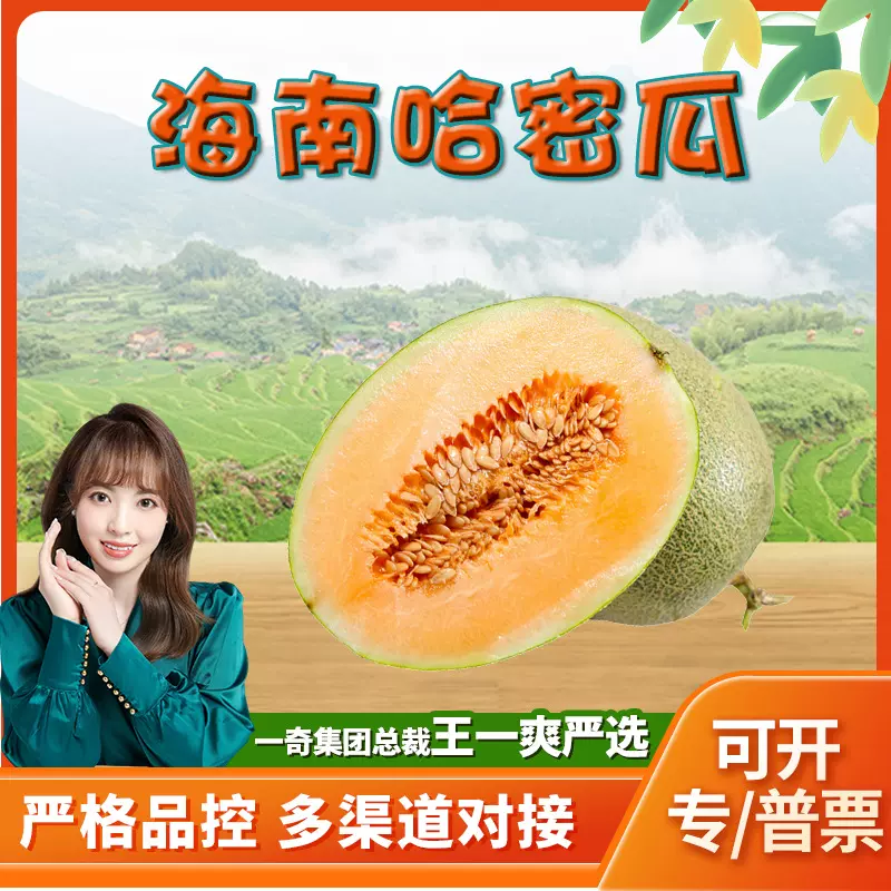 【严选】海南哈密瓜代发5斤头茬新鲜冰激凌甜瓜当季水果非西州蜜