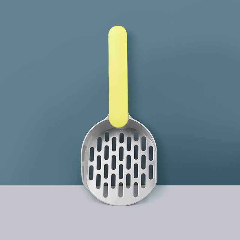 En stock al por mayor manija a juego de color de malla pala de arena para gatos pala de mierda de gato pala de heces de gato grande