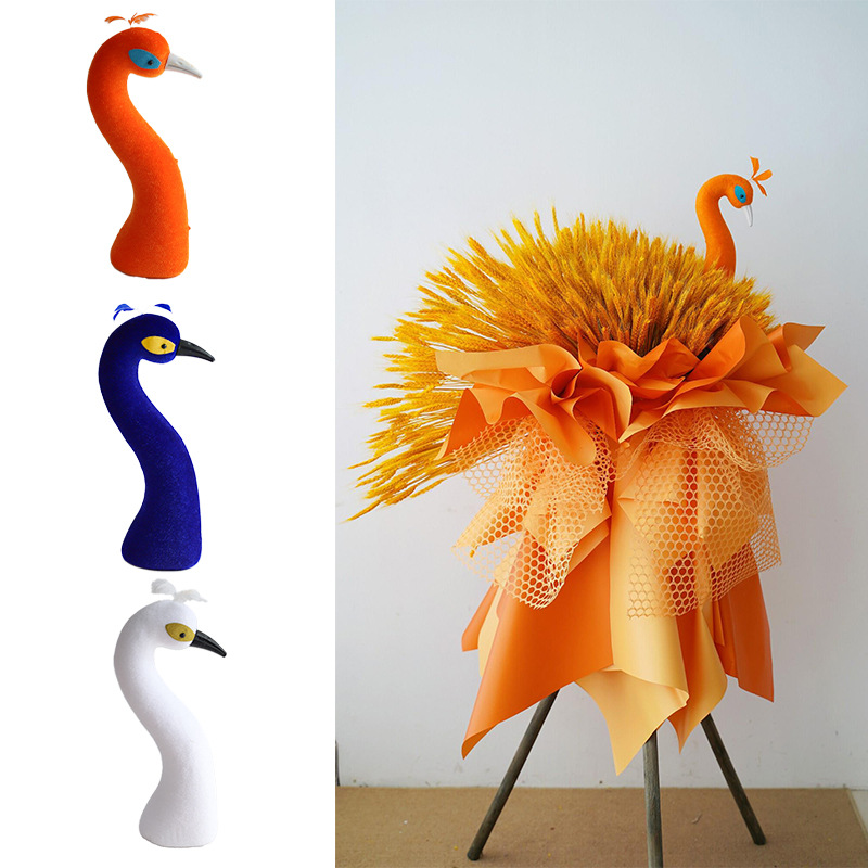 开业花篮装饰孔雀头店铺开业开张喜庆婚礼大麦花篮摆件花艺资材批