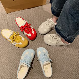 Thick Bottom Heightened Baotou Half Slippers Women's Outer Wear 2025 New Spring and Summer Yellow German Training Shoes Super Fire Birkenberg Sandals