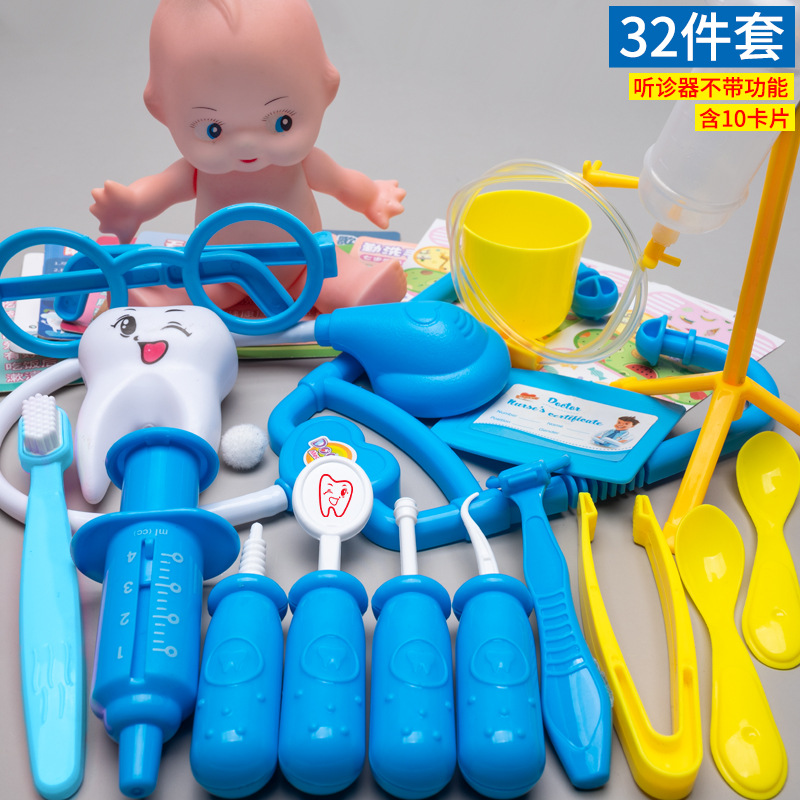 Los niños juegan a las casitas pequeño doctor juego de juguete chica enfermera herramienta inyección caja médica estetoscopio Masculino