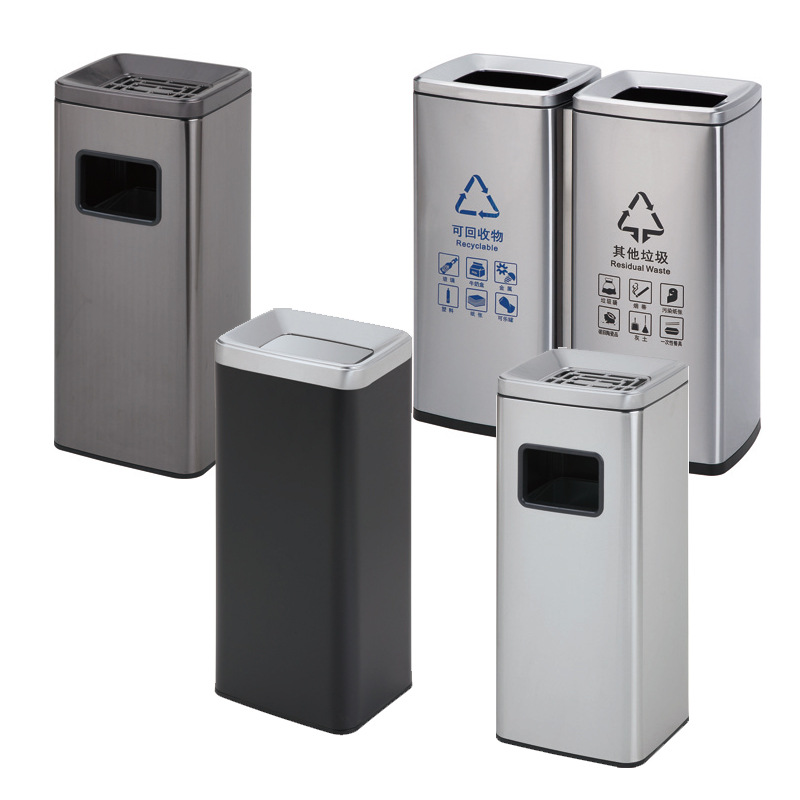 丽格桶防指纹环境桶不锈钢直投垃圾桶座地烟灰桶 3