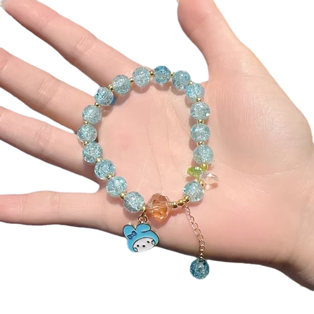 Pequeño libro rojo con pulsera de cristal con cuentas de explosión encantadora y multifacética de dibujos animados de perros de jade Gui para estudiantes para enviar a sus mejores amigos