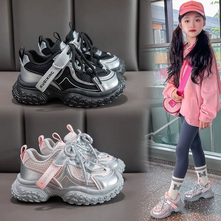Детские спортивные кроссовки, новая модель 2025 года, весна-осень, удобные, дышащие, модные, повседневные, для девочек старшего возраста, школьников, детская обувь