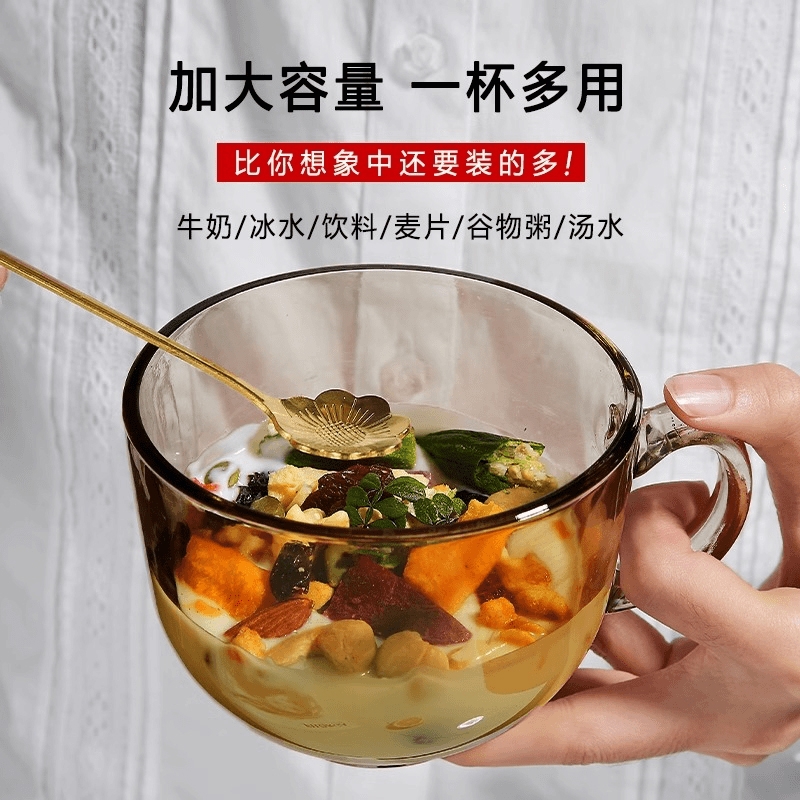 Breakfast cup glass heat-resistant household water cup women's…